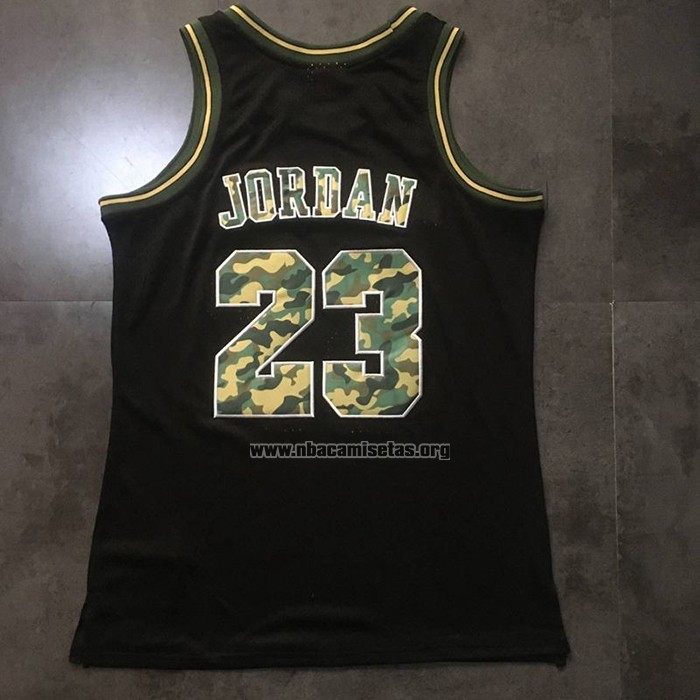 Camiseta Chicago Bulls Michael Jordan NO 23 Camuflaje Negro